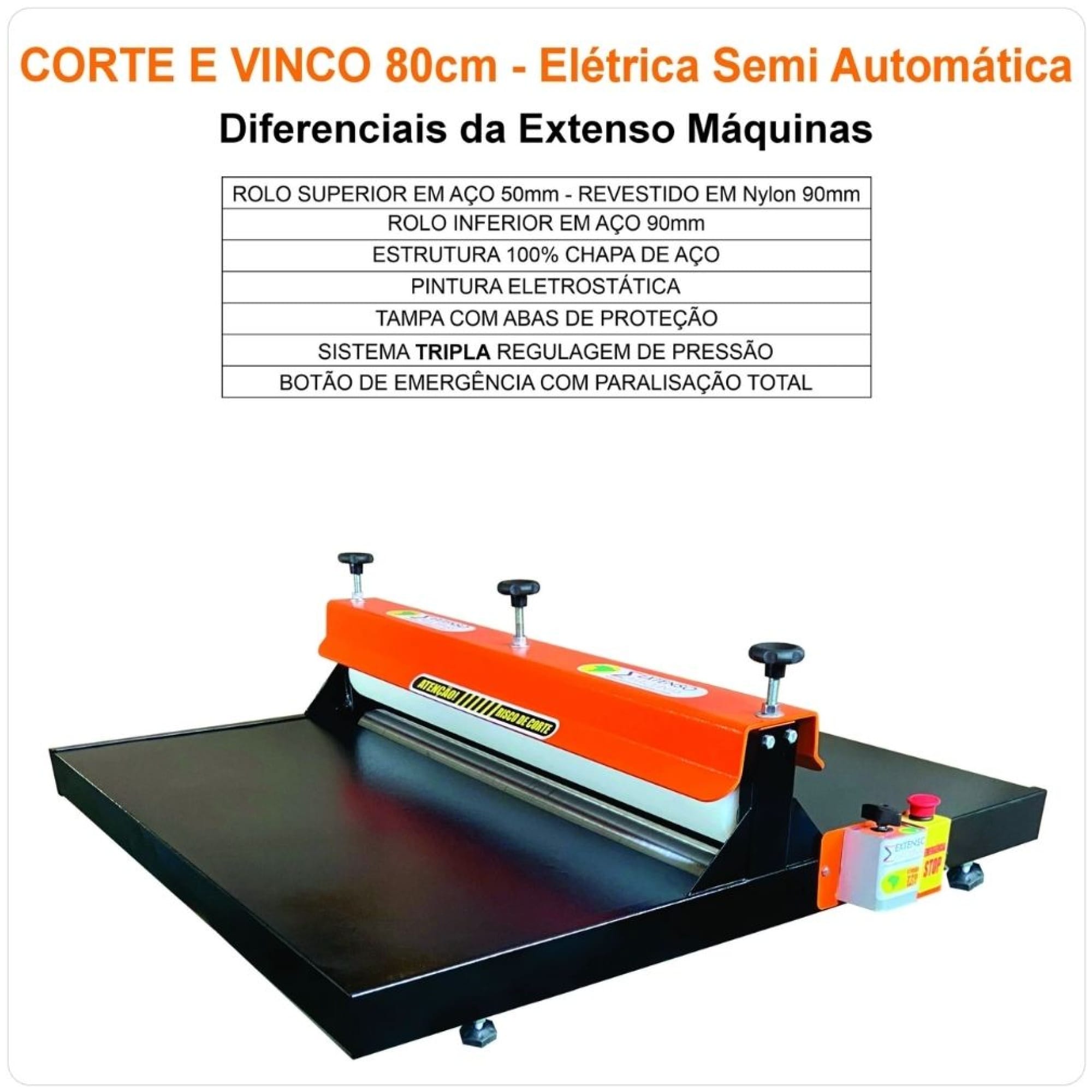 Máquina De Corte E Vinco Elétrica - Semi Automática – 80cm - Imagem 4