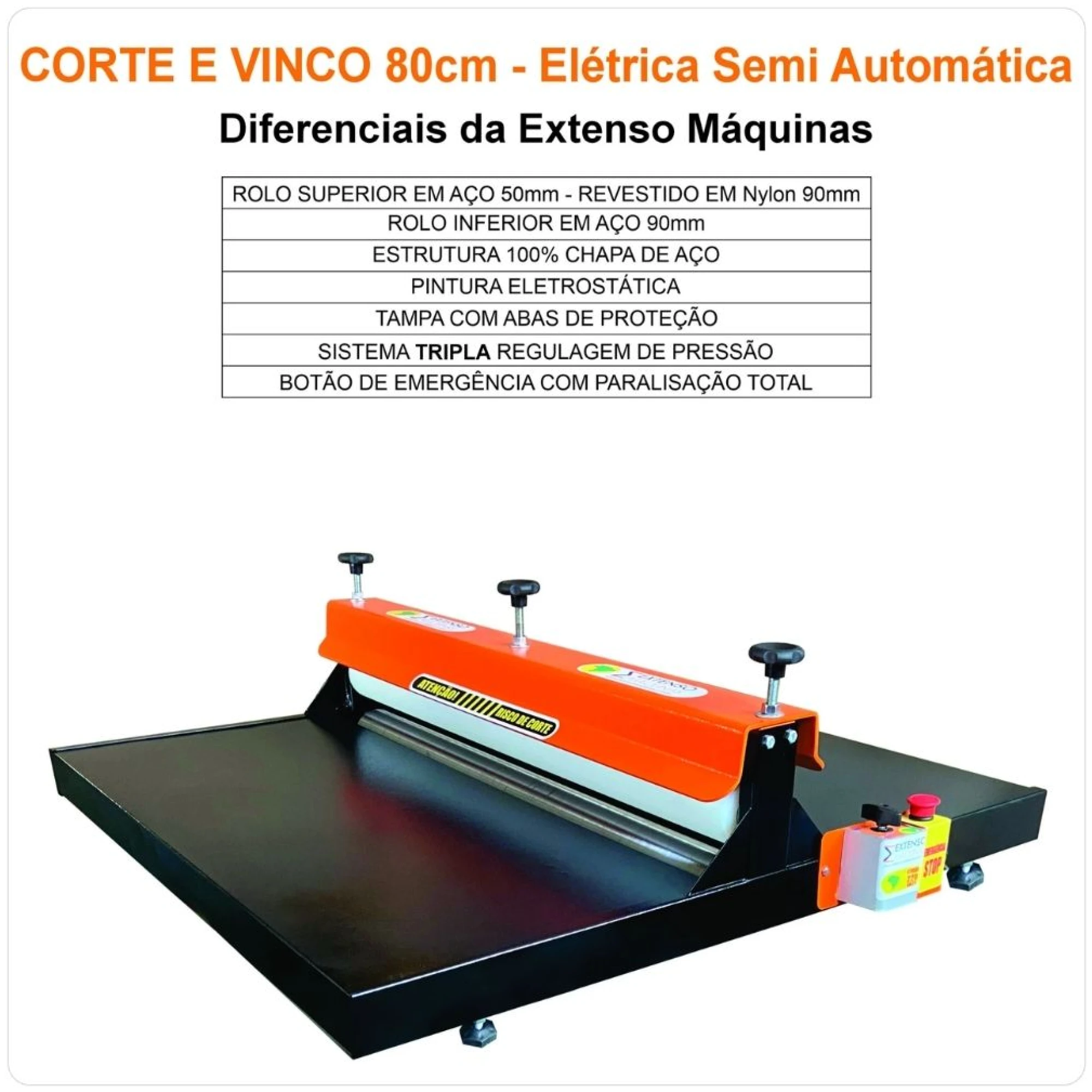 Máquina De Corte E Vinco Elétrica - Semi Automática – 80cm - COM BANCADA - Imagem 4